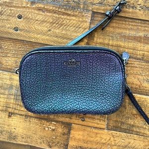 Coach metallic purple mini cross body purse